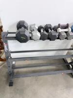Fitness Gear 3-Tier Dumbbell Rack w/ Ignite, Weider, CAP Dumbbell Set 3&ndash;40 lb Range, 20 pcs - 6