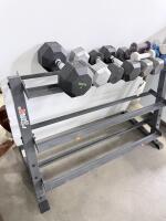 Fitness Gear 3-Tier Dumbbell Rack w/ Ignite, Weider, CAP Dumbbell Set 3&ndash;40 lb Range, 20 pcs - 7