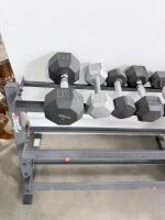 Fitness Gear 3-Tier Dumbbell Rack w/ Ignite, Weider, CAP Dumbbell Set 3&ndash;40 lb Range, 20 pcs - 8