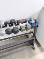 Fitness Gear 3-Tier Dumbbell Rack w/ Ignite, Weider, CAP Dumbbell Set 3&ndash;40 lb Range, 20 pcs - 9