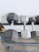 Fitness Gear 3-Tier Dumbbell Rack w/ Ignite, Weider, CAP Dumbbell Set 3&ndash;40 lb Range, 20 pcs - 12