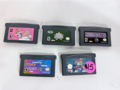 Game Boy Advance Puzzle & Card Game Lot &ndash; Connect Four / Dr. Sudoku / Tetris Worlds / Texas Hold'em / Marble Madness + Klax