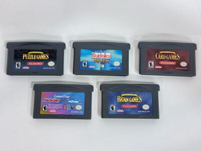 Lot of 5 Nintendo GBA Puzzle, Brain & Card Game Cartridges Telegames Global Star Hasbro