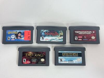 Game Boy Advance Cartridge Lot - Harry Potter, Narnia, Terminator 3, LOTR, Dinotopia (USA)