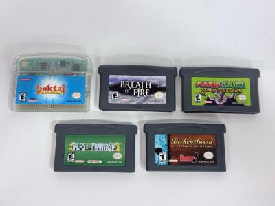 (5) GameBoy Advanced games: Tales of Phantasia, BOKTAI, Breath Of Fire, Mario and Luigi Superstar Saga, Broken Sword.