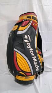 TaylorMade r7 Tour Preferred Staff Golf Bag - 6-Way Divider, Black/Red/Yellow, 36"x10"