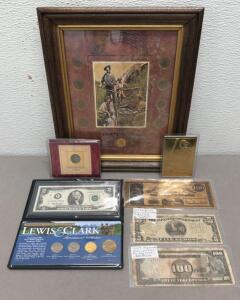 Historic U.S. Coin & Currency Lot &ndash; Liberty Head Nickel, WWII Philippines, Lewis & Clark Set, Babe Ruth