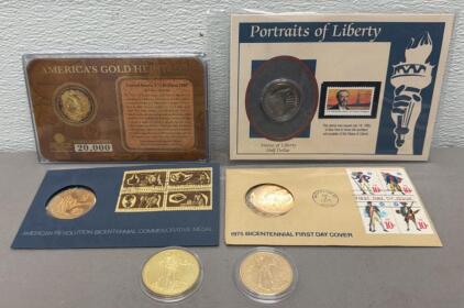America's Gold Heritage 1848 $2.5 Quarter Eagle Replica, 1986 Liberty Half Dollar Set, Double Eagle Replicas +