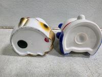 Ceramic Maneki Neko Lucky Cat & Branded Panda Coin Banks, Approx. 6.5" Tall, Glazed, China - 3
