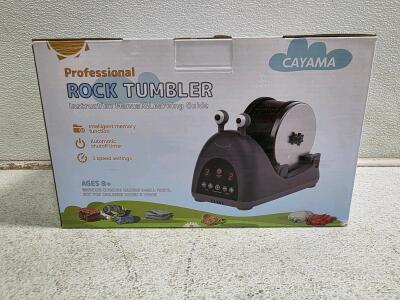CAYAMA Professional Rock Tumbler, 1.5 lb Capacity, 3-Speed Motor, 9-Day Timer, Digital Controls
