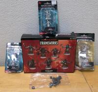 D&D WizKids Frameworks Orc Multi-Pack + Nolzur&rsquo;s Tiefling Warlock, Aasimar Cleric, Half-Elf Barbarian