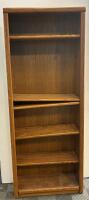 5-Shelf Wooden Bookcase, Brown, 72"x30"x12", Fully Assembled