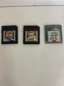 Pok&eacute;mon Trading Card Game, Super Breakout, and Pok&eacute;mon Puzzle Challenge Game Boy Cartridges
