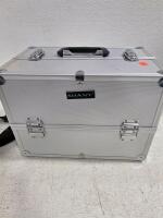 Aluminum Cosmetic Train Case with Multi-Tiered Trays and Key Lock - 3