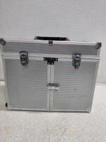 Aluminum Cosmetic Train Case with Multi-Tiered Trays and Key Lock - 7
