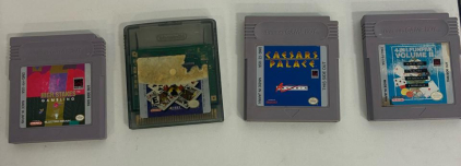 Lot of 4 Nintendo Game Boy Casino/Card Games: High Stakes Gambling, Caesars Palace, 4-in-1 Funpak II