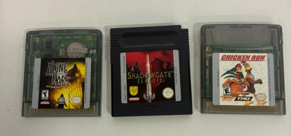 Chicken Run, Alone in the Dark, Shadowgate Classic - Game Boy & Game Boy Color Cartridges, US Release