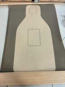 IDPA Official Silhouette Target, Tan, Perforated Scoring Zones approx 100
