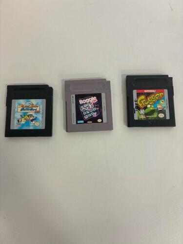 Nintendo Game Boy Game Cartridges Set: Boggle Plus, Monster Rancher BattleCard GB, Frogger