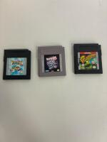 Nintendo Game Boy Game Cartridges Set: Boggle Plus, Monster Rancher BattleCard GB, Frogger