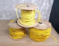 (3) 100-Foot+ Rolls Of 1/4&rdquo; Yellow Polypropylene Cord / Rope - 2