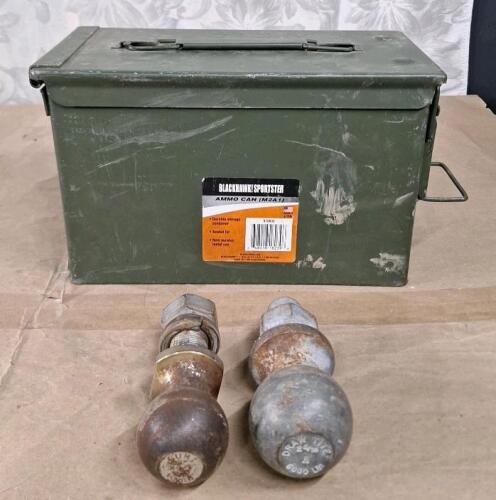 (2) Tow Hitch Balls, 2-5/16" & 2" & (1) Ammo Can