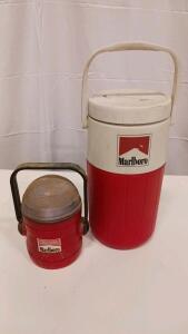 2-Piece Marlboro Promotional Insulated Water Jug/Cooler Set - Red/White & Red/Black
