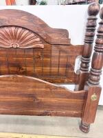 Traditional Carved Wooden Full/Queen Bed Frame, Poster Style, Decorative Turned Posts - 5