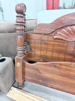 Traditional Carved Wooden Full/Queen Bed Frame, Poster Style, Decorative Turned Posts - 7