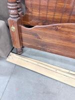 Traditional Carved Wooden Full/Queen Bed Frame, Poster Style, Decorative Turned Posts - 8