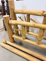 Rustic Queen Log Bed Frame, Solid Wood, Handcrafted, Natural Finish - 9