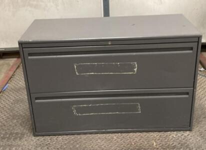 2-Drawer Steel Lateral Filing Cabinet, Dark Gray, 42"x18"x28", Lockable