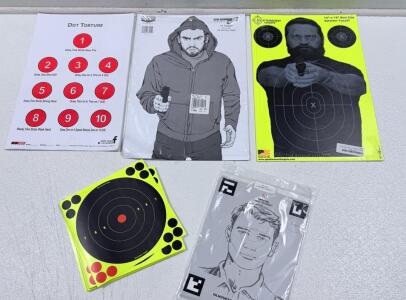Assorted Shooting Targets - 10x Packs, Dot Torture, Silhouette, Splatter, 12"x18", New USA