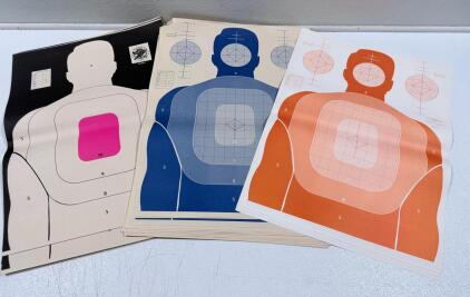 ALCO B-27 Silhouette Paper Targets | 24"x45" | Mixed Colors | CQB Holdover Grid | New Condition