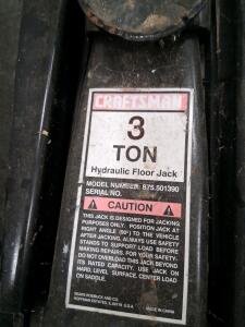 Craftsman 875.501390 3 Ton Hydraulic Floor Jack, 5.5" to 19.75" Lift Range, Heavy-Duty Steel