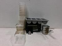 Commercial Kitchen Lot: Better Chef Toaster Oven, 10 Food Pans, 3 Saucepans, Utensil Organizer (Turns On)