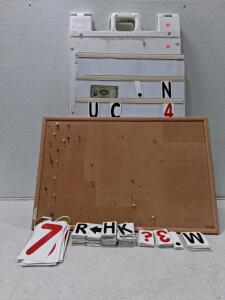 Chinese 1936 $5 Bill, Portable 24" x 18" Letter Board Sign Kit with Cork Board, Letters, Numbers & Symbols
