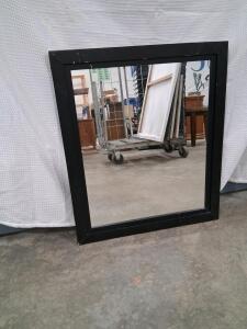Rectangular Wall Mirror 30x24 in, Black Frame, Made in the USA, Modern Style