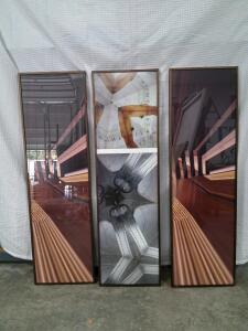 Milton Bleier Acoustical Wall Panels Kaleidoscope 9 & Infinity Bottom, 24"x72", Fiberglass Core