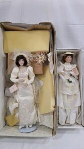 Franklin Heirloom & Roman Classic Brides of the Century Porcelain Dolls, Boxes & Accessories