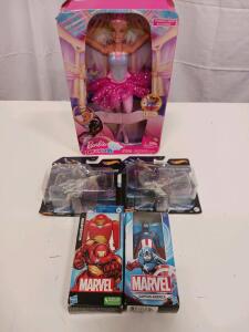 Disney Pixar Lightyear Ship Die-Casts, Barbie Twinkle Lights Ballerina, Marvel Action Figures Lot