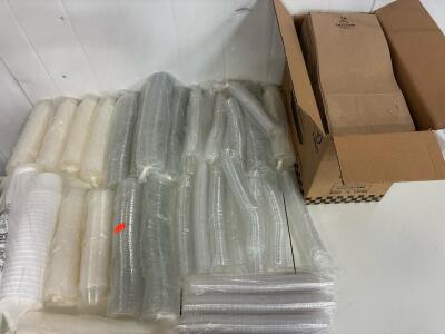 Bulk DART 16 oz Clear and White Disposable Plastic Cups, Sealed Sleeves, Approx.