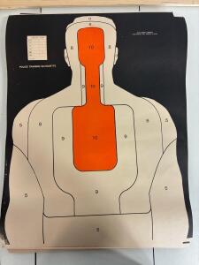 Alco Police Training Silhouette Paper Target , Law Enforcement Score Zones, approx Pack of 100
