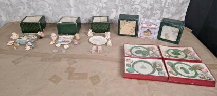 (10) Assorted Polystone Resin Miniature Tea Sets