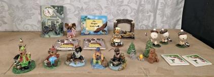 (5) Resin Bear Figurenes & Assorted Home Decor