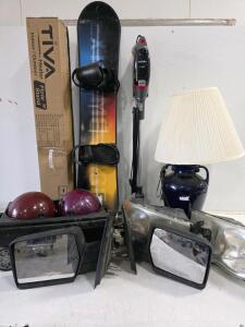 Working Eureka Flash Vaccum Cleaner, Snowboard, Bowling Balls, Outdoor heater Stand