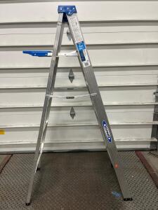 Werner 366 Mk 2i Aluminum 6 ft Step Ladder, 250 lb Capacity, 5 Steps