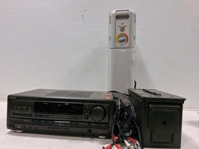 Military Ammo Box, Technics SA-GX170 Stereo Receiver, DeLonghi TRRS0715E Heater(Turns On)