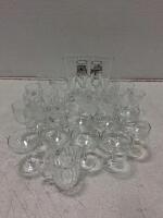 Mixed Lot of 24 Glasses &ndash; Champagne Flutes, Wine, Cocktail, Coupe, Mug &ndash; Anniversary Inn Logo