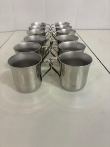 Set of 12 Stainless Steel Drinking Cups with Handles